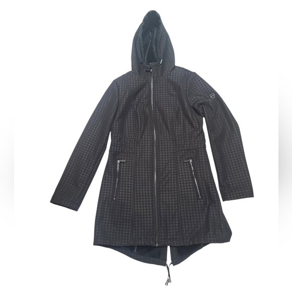 MICHAEL Michael Kors Jackets & Blazers - Michael Kors Women's Black Hooded Jacket, Houndstooth, Size Small